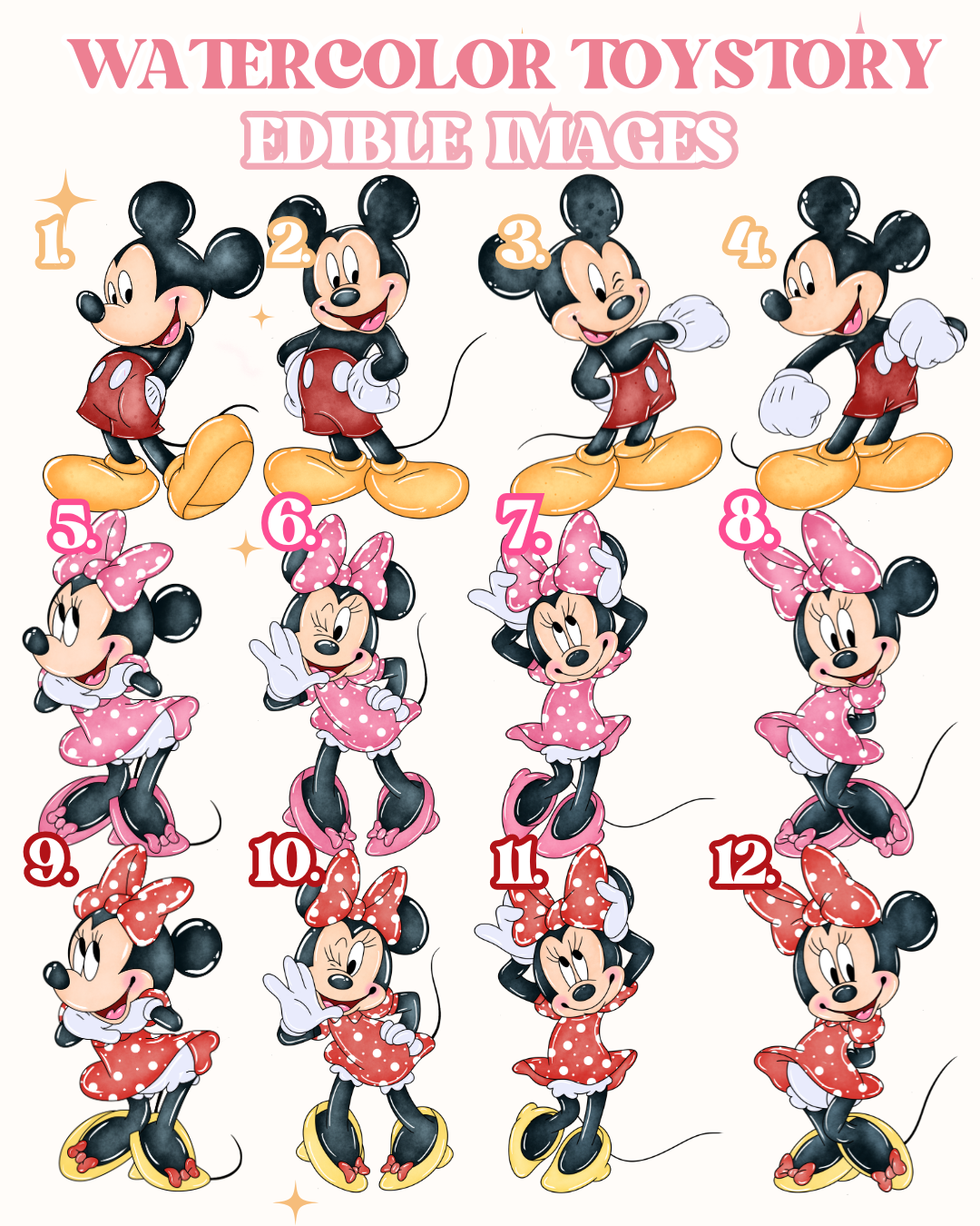 Watercolor Mouse Girl & Boy Edible Images