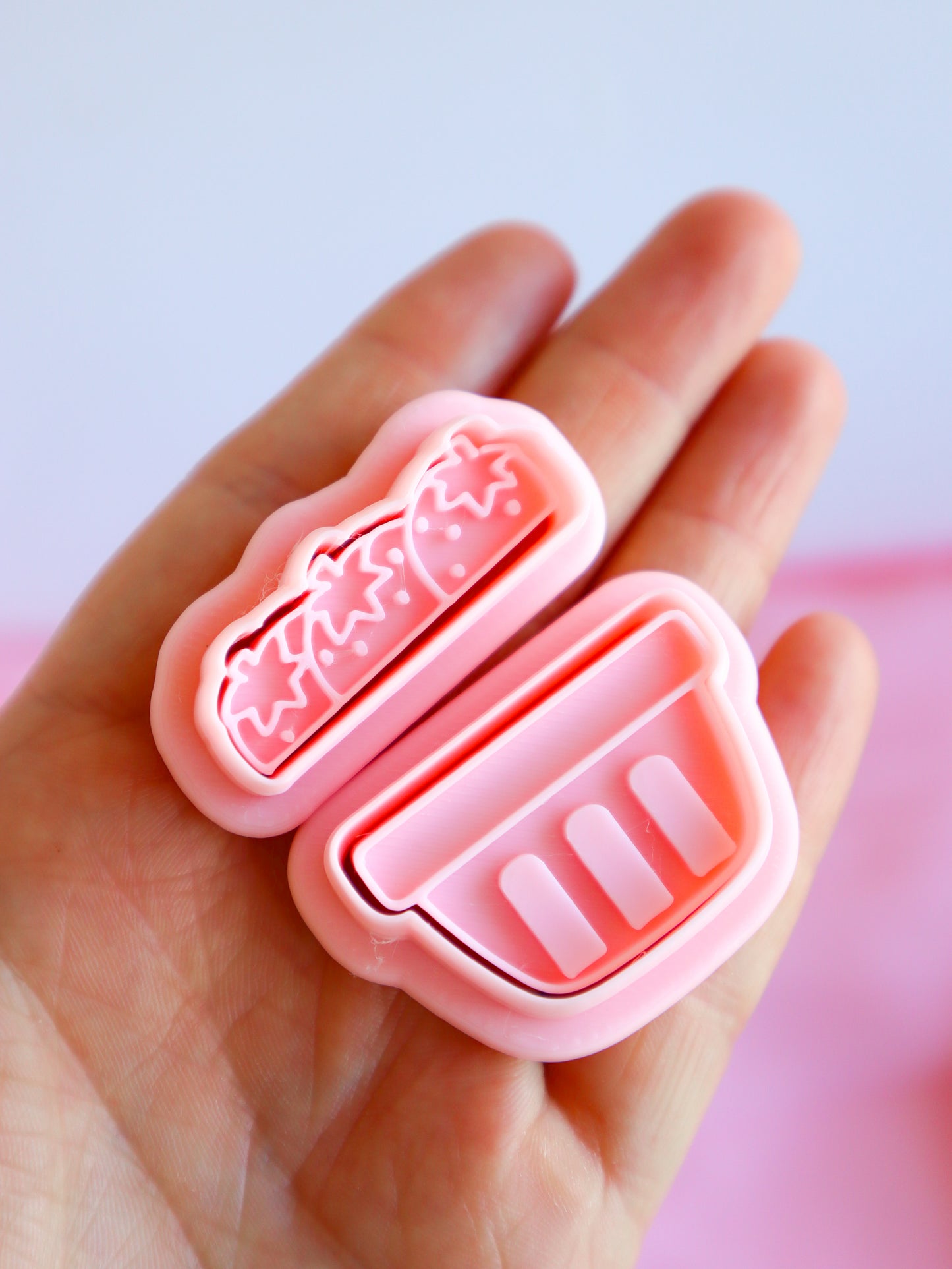 Two piece Strawberry clam Shell Embosser & Cutter