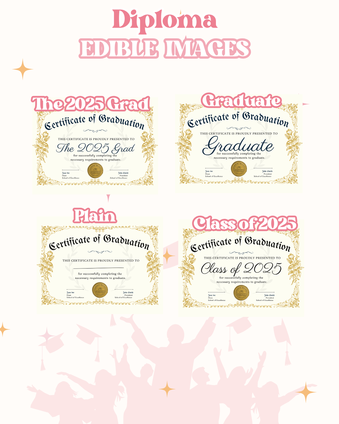 Diploma Edible Images (colored)