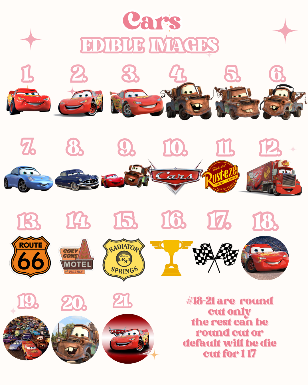 Cars Edible Images
