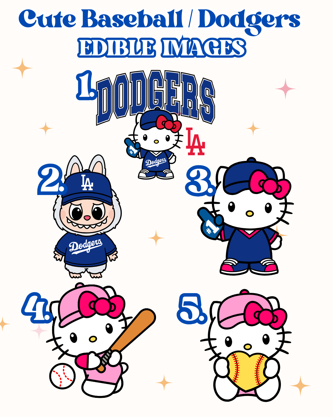 Cute Baseball/ Dodgers Edible Images