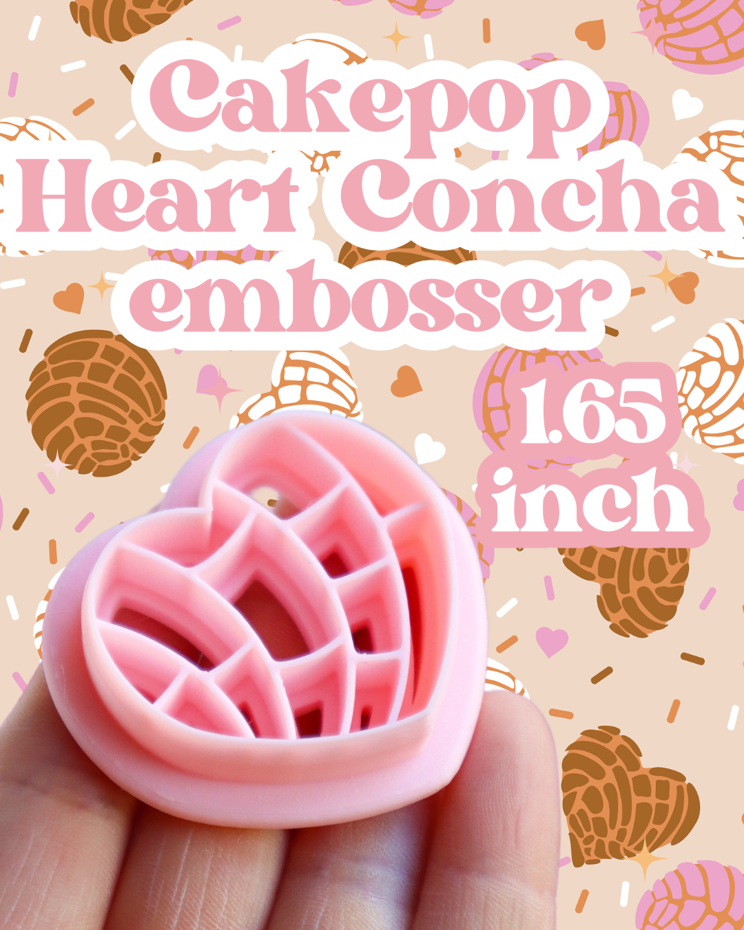 Cake pop Heart Concha embosser