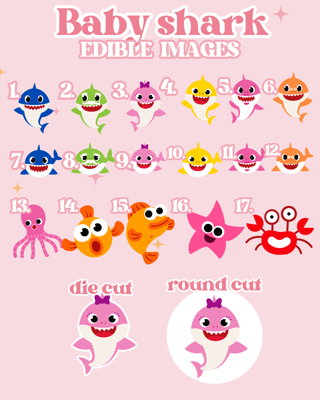 Baby Sea Sharks Edible Images