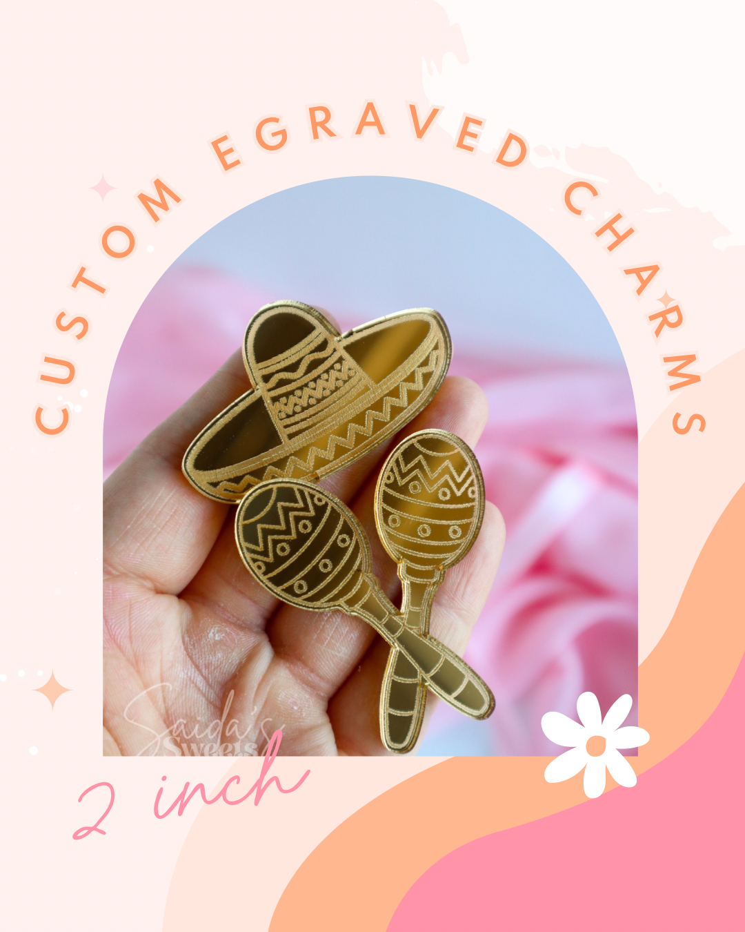 Custom Engraved Acrylic Cake Charms