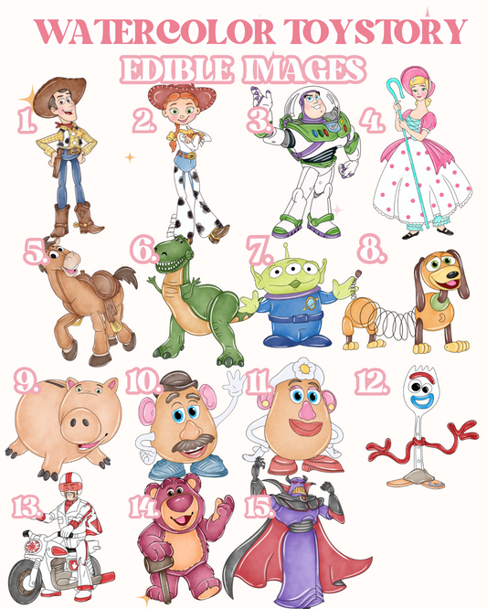 Watercolor Toy Story Edible Images