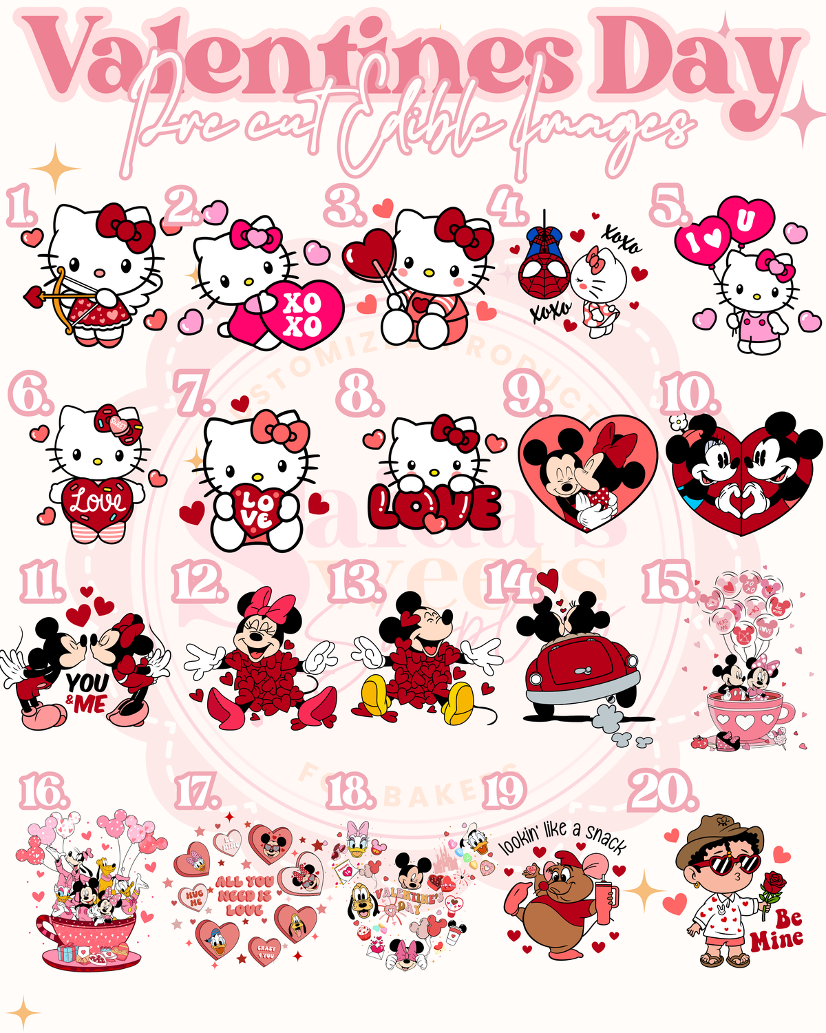 Valentines Day Die Cut Edible Images