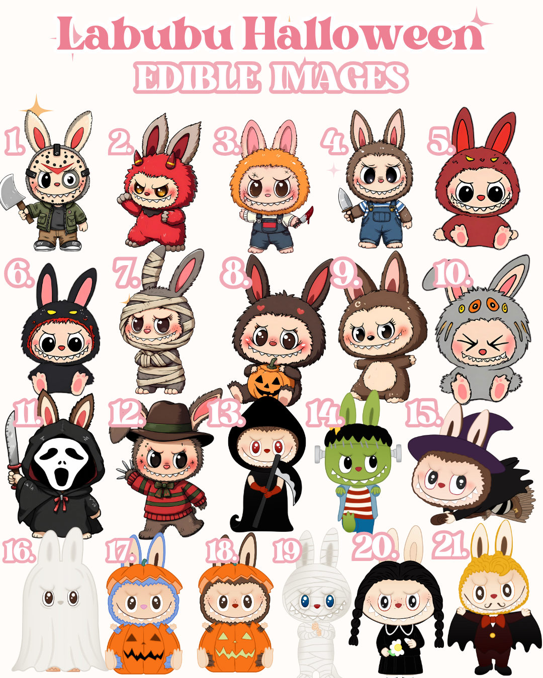 Labubu Halloween Edible Images