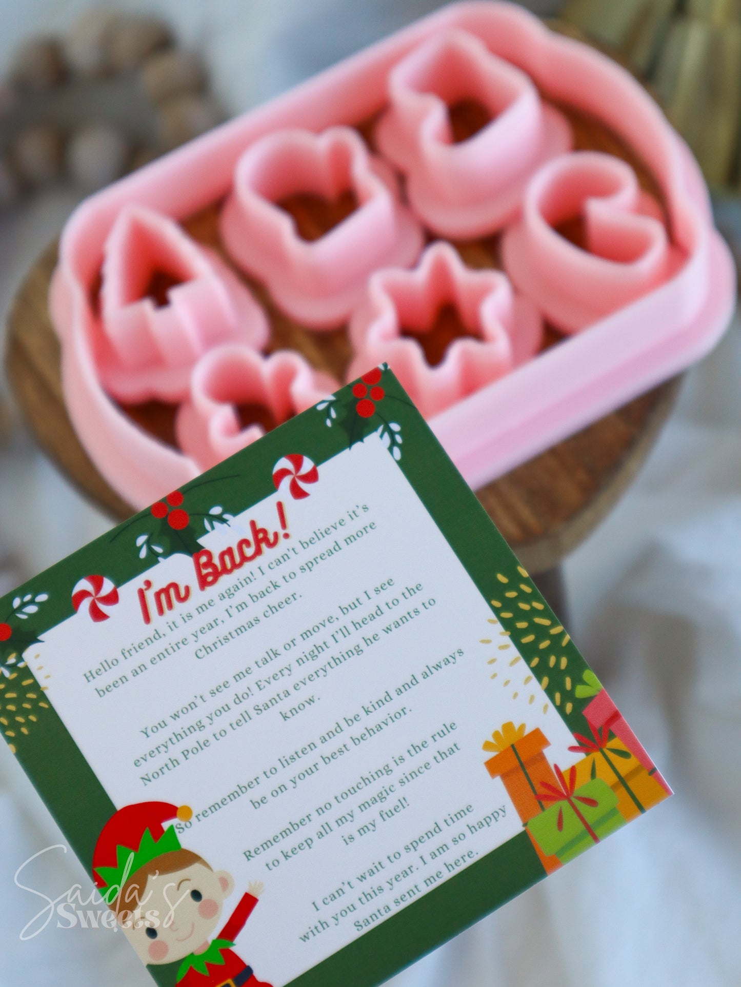 Elf on shelf Mini Cookie Cutters Tray Set (Christmas)