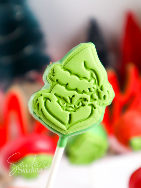 Green Christmas Monster Cake Popper