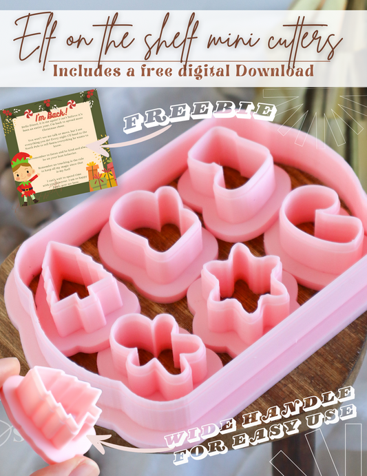 Elf on shelf Mini Cookie Cutters Tray Set (Christmas)