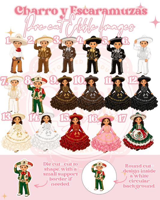 Charro y Escaramuzas Pre Cut Edible Images