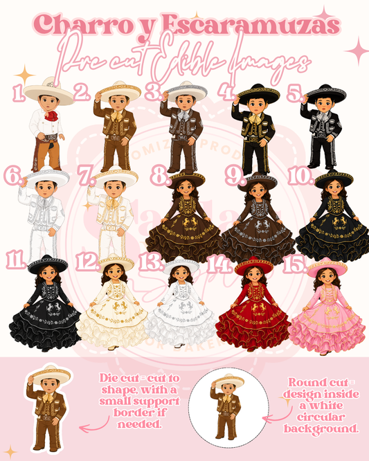 Charro y Escaramuzas Pre Cut Edible Images