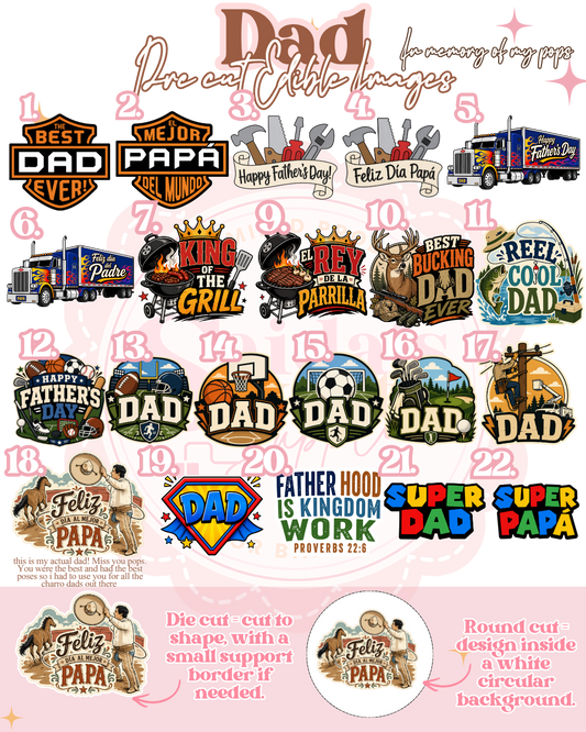 Dad (Father's Day) Pre Cut Edible Images