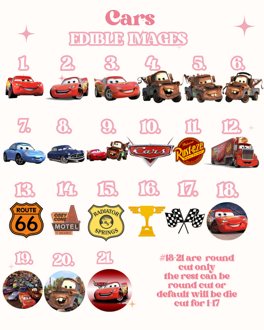 Cars Edible Images