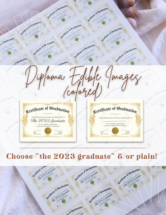 Diploma Edible Images (colored)