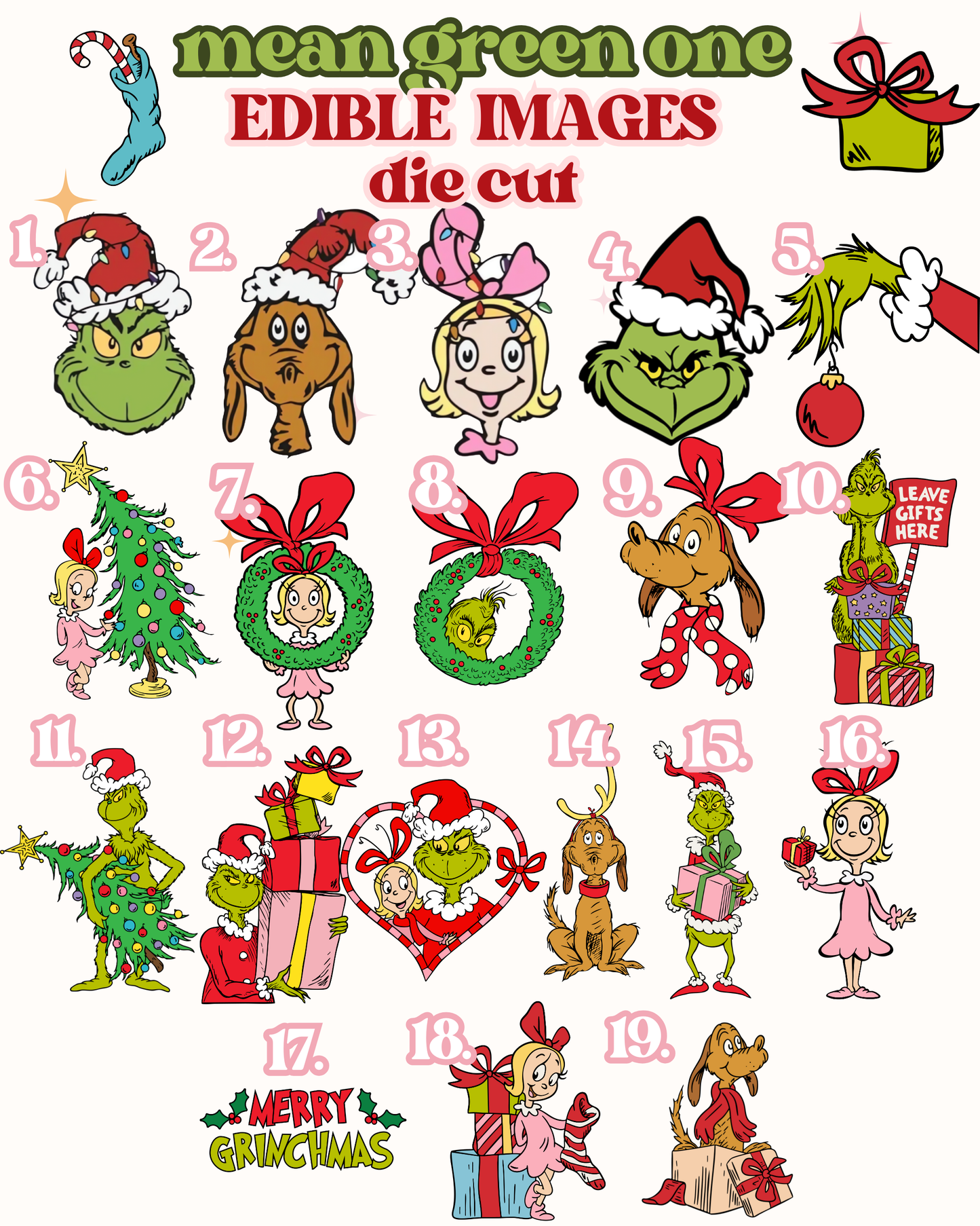 Mean Green One Edible Images (Christmas)