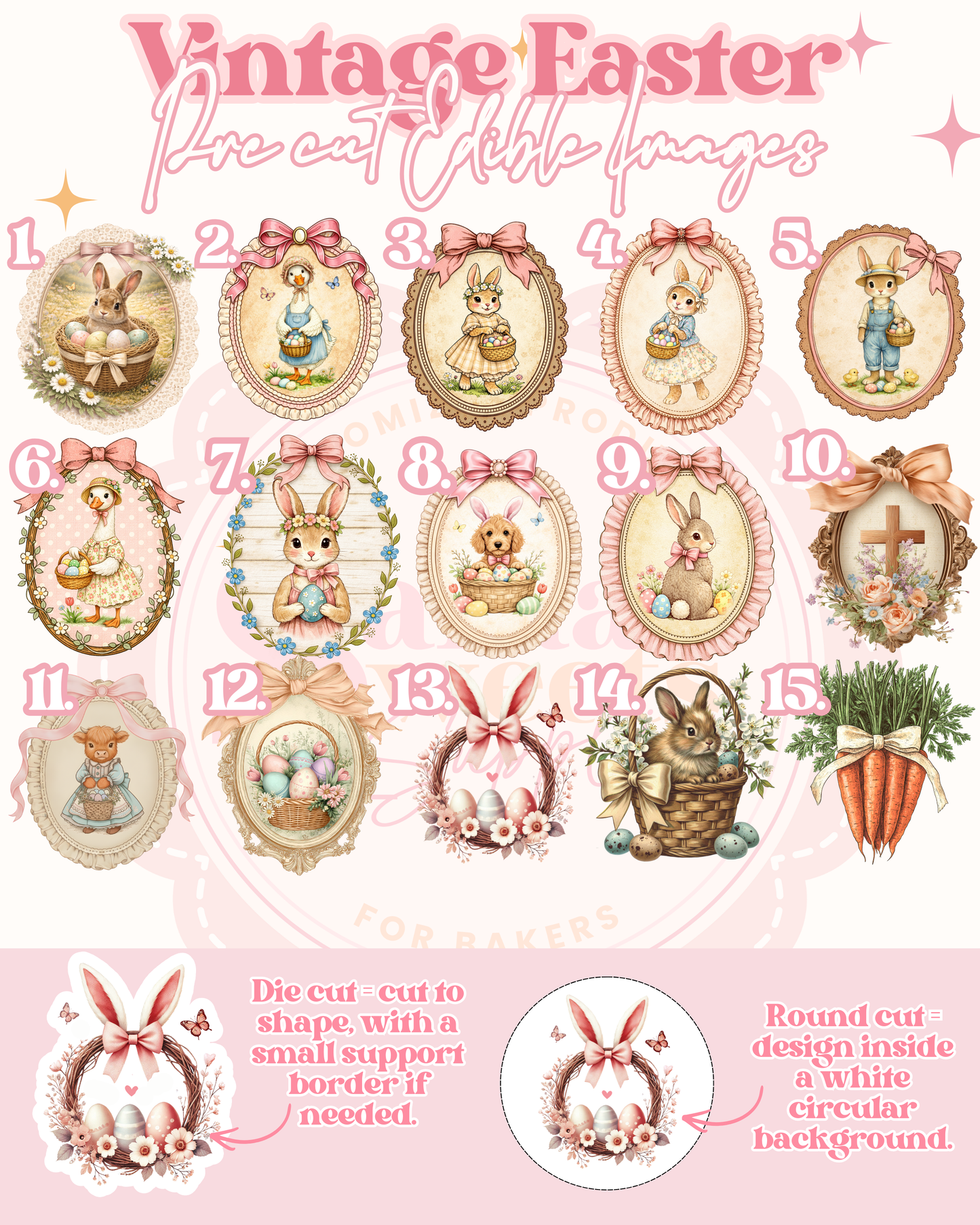 Vintage Easter Pre Cut Edible Images