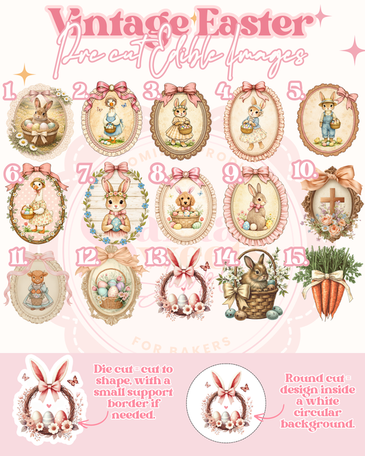 Vintage Easter Pre Cut Edible Images