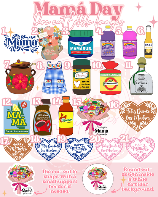 Mamá Day Pre Cut Edible Images