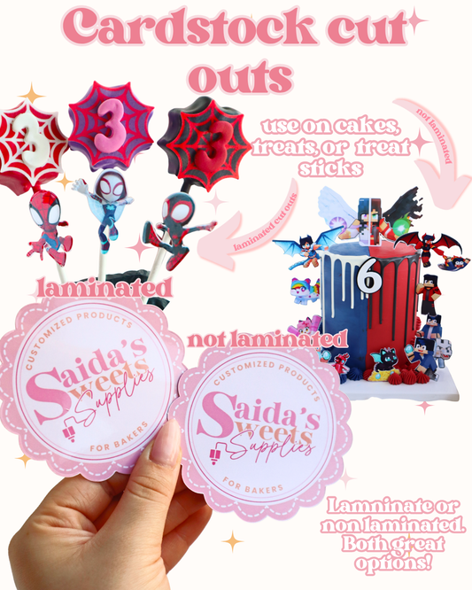 Custom Cardstock Cut Outs